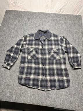 Colebrook Men’s Wool Blend Plaid Quilted Shacket Jacket Corduroy Collar Size M